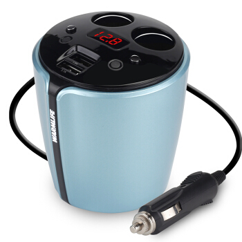 馨生活warmlife車載充電器シガラタワールは二重USB知能快速充電器3.1 A自動車用充電器コンバータと独立スイッチ付きの車載充電カップを引っぱる。